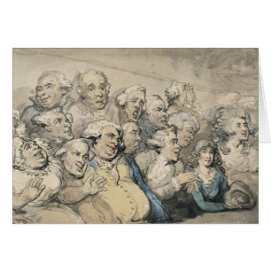 Cartão Uma audiência no teatro da pista de Drury (caneta