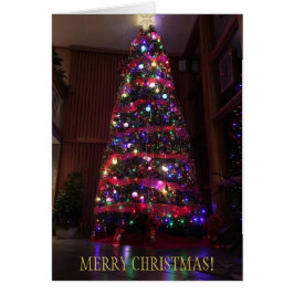 Cartão Uma bela árvore de Natal com reflexões