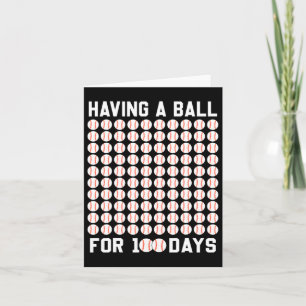 Cartão Uma Bola Por 100 Dias De Basebol 100 Dias De Gi Es