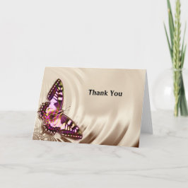 Cartão Uma borboleta cor-de-rosa sobre um fundo de natas