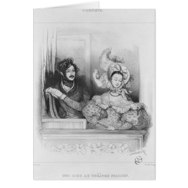 Cartão Uma caixa no Teatro Italiano, gravada por Frey (Frente)