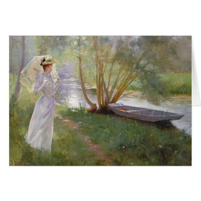 Cartão Uma caminhada pelo rio, 1890 (Frente Horizontal)