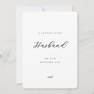 Cartão Uma Carta ao Meu Marido no Nosso Dia de Casamento 