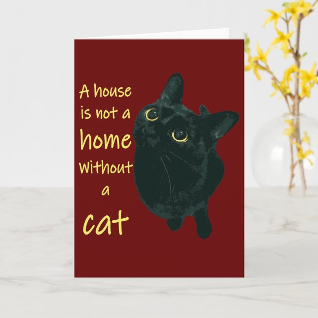 Cartão Uma Casa Não É Uma Casa Sem Uma Cotação De Gato (Flor Amarela)