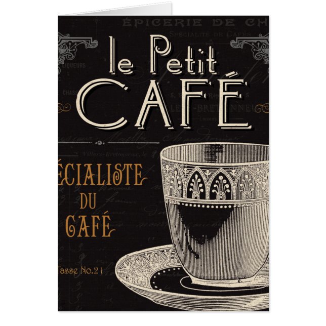 Cartão Uma chávena de café contemporânea (Frente)