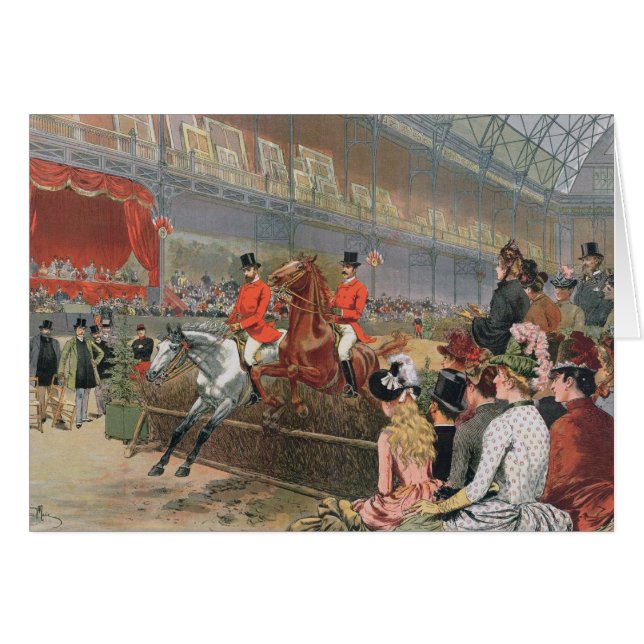 Cartão Uma corrida de cavalos, 1886 (Frente Horizontal)
