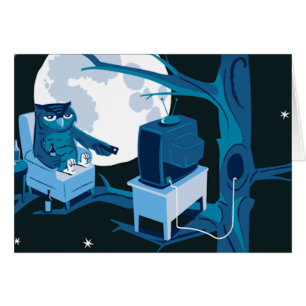 Cartão Uma coruja de noite