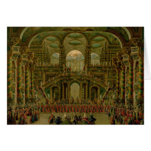 Cartão Uma dança em um palácio Rococo barroco
