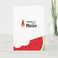 Uma em uma saudação de aniversário do Melon