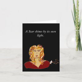 Cartão Uma estrela brilha pela sua própria placa de nota 