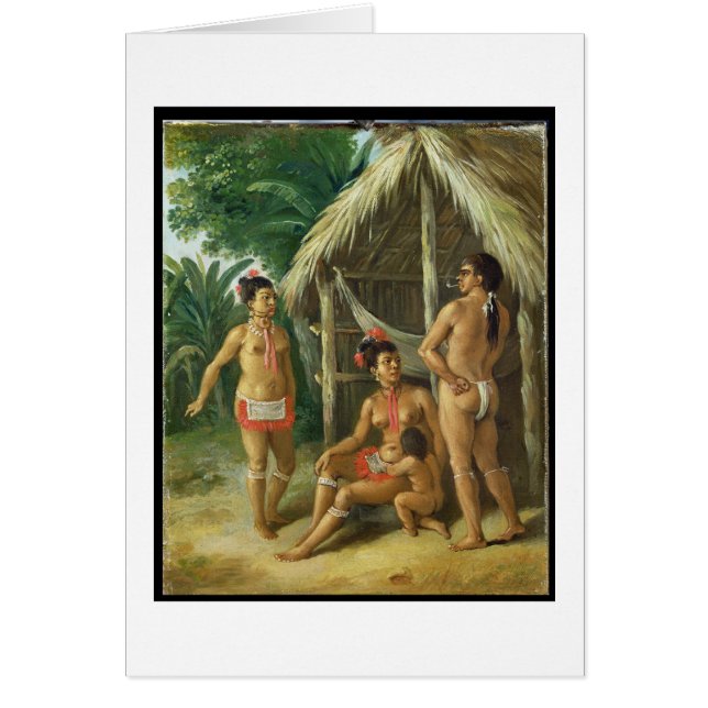 Cartão Uma família do Carib das ilhas de Leeward fora de (Frente)