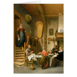 Cartão Uma família que diz a benevolência