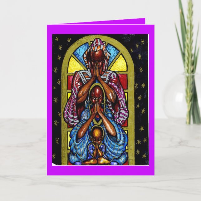 CARTÃO UMA FAMÍLIA QUE PRAYS JUNTO PERMANECE JUNTO (Frente)