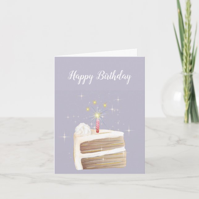 Cartão Uma Fatia De Bolo Aniversário (Frente)