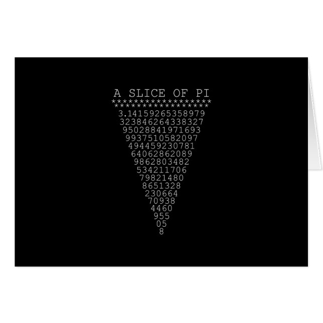 Cartão Uma fatia de tipografia de Pi (Frente Horizontal)