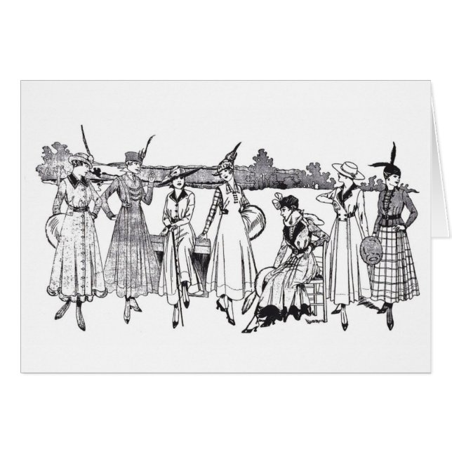 Cartão Uma forma de uma peça só de 1915 vestidos veste o (Frente Horizontal)