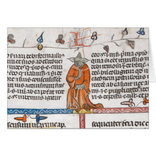 Cartão Uma ilustração medieval do manuscrito do 14o c