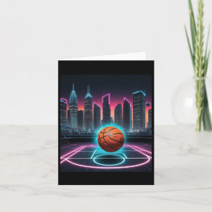 Cartão Uma imagem temática de basquete com uma vibrante e