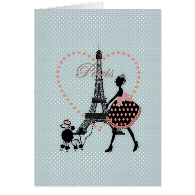 Cartão Uma linda moça romântica que caminhava (Frente)