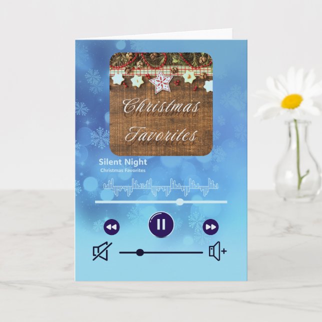 Cartão Uma Lista de Reprodução de Natal (Planta pequena)