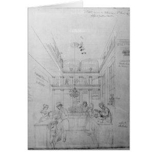 Cartão Uma loja do licor de Londres, 1839