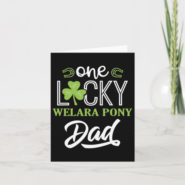 Cartão Uma Lucky Welara Pony Horse Pai Irlandês Horseback (Frente)