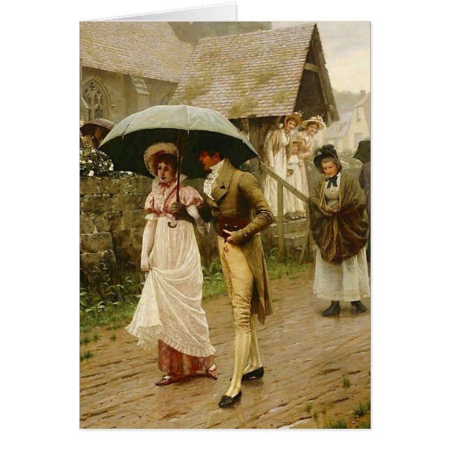 Cartão Uma manhã de domingo molhada (Frente)