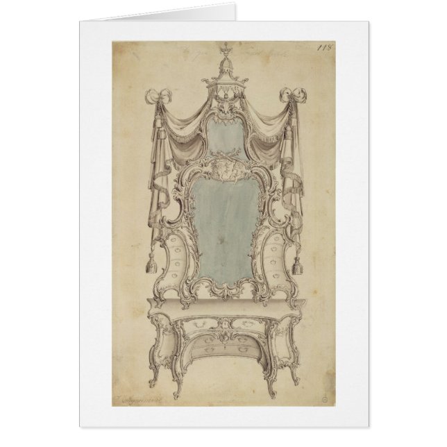 Cartão Uma mesa de "Toylet", do armário Direc de um (Frente)