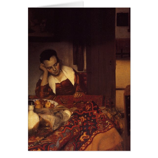 Cartão Uma mulher adormecida (Frente)