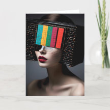 Uma mulher Colorida Cabeça de TV Ocasionada
