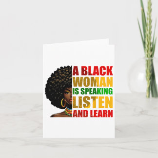 Cartão Uma Mulher Negra Está Falando Ouça E Aprenda Afroc