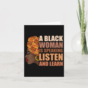 Cartão Uma Mulher Negra Está Falando Ouça E Aprenda Tradi