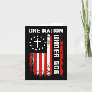 Cartão Uma Nação Sob A Bandeira De Deus Americano, Cruz 4