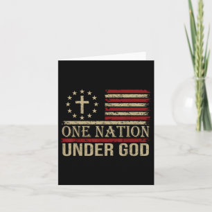 Cartão Uma Nação Sob Deus América Orgulha-Nos Bandeira Je