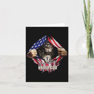 Cartão Uma nação sob Deus Jesus Arte-nos Bandeira Christi