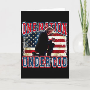 Cartão Uma Nação Sob Deus Trump Reza Jesus Bandeira Dos E