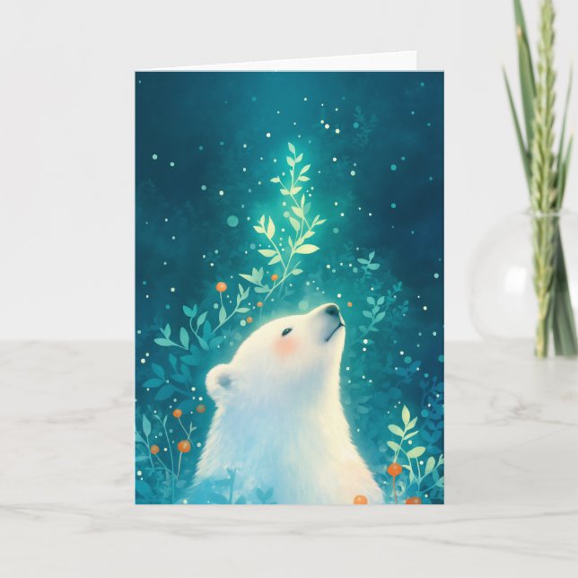 Cartão Uma Noite Tranquila de Urso Polar (Frente)