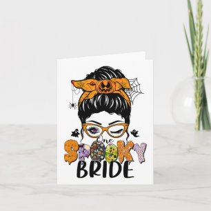 Cartão Uma Noiva Louca Halloween Mensy Bun Witchy Monste