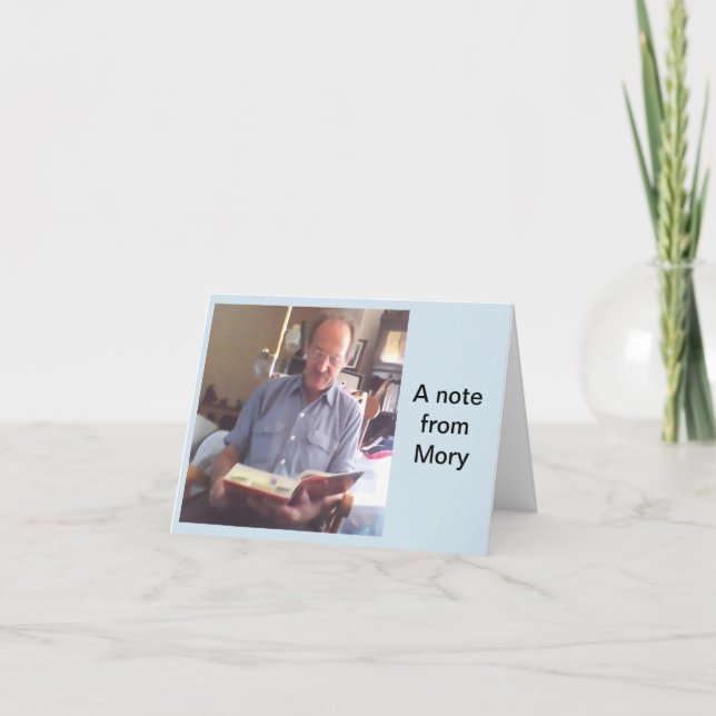 Cartão Uma nota de Mory. (Frente)