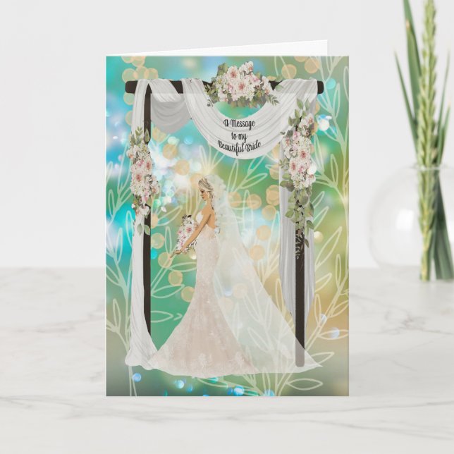 Cartão Uma nota para a noiva do marido no dia do casament (Frente)