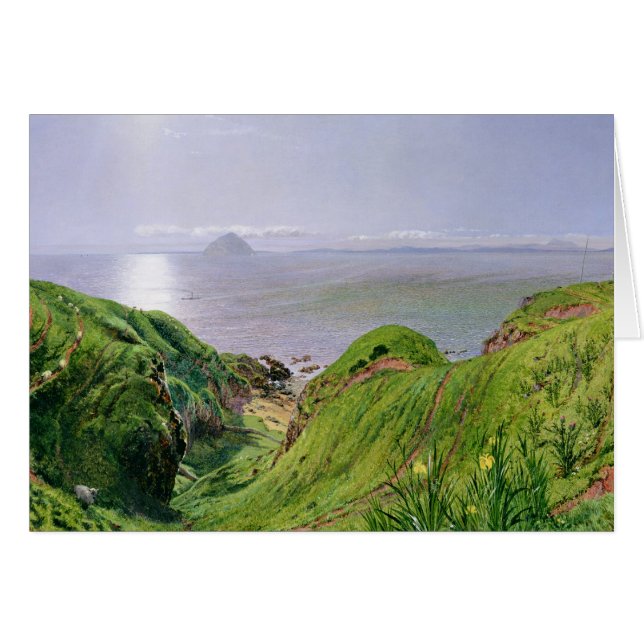 Cartão Uma opinião Ailsa Craig e a ilha de Arran, 1860 (Frente Horizontal)