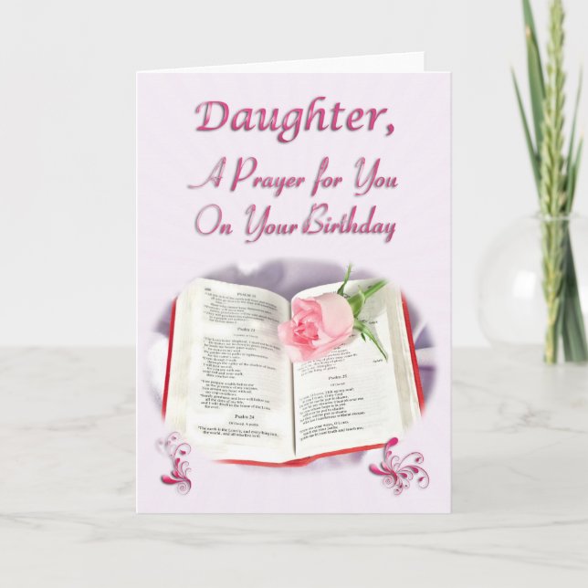 Cartão Uma oração por uma filha no aniversário dela (Frente)