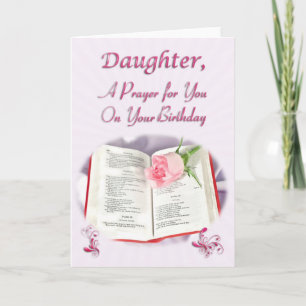 Cartão Uma oração por uma filha no aniversário dela
