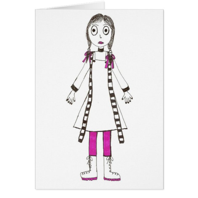 Cartão Uma outra menina assustador (Frente)