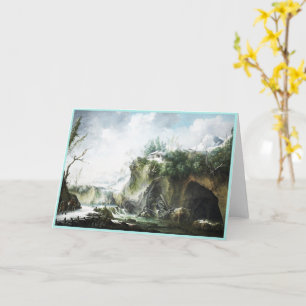 Cartão Uma paisagem fluvial no inverno, Francesco Foschi