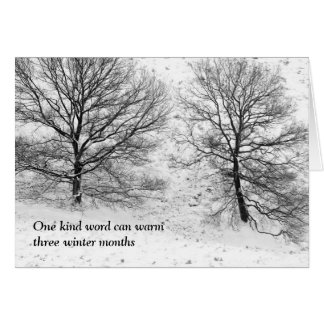 Cartão Uma palavra gentil pode aquecer