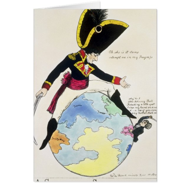 Cartão Uma parada a um passo sobre o globo, 1803 (Frente)