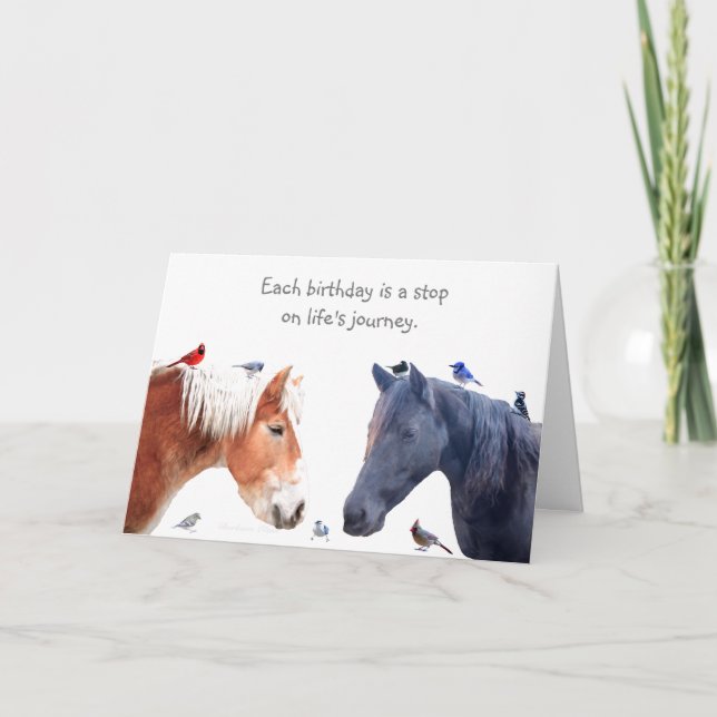 Cartão Uma parada na viagem da vida: Feliz aniversario (Frente)