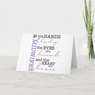 Cartão Uma parteira deve possuir...