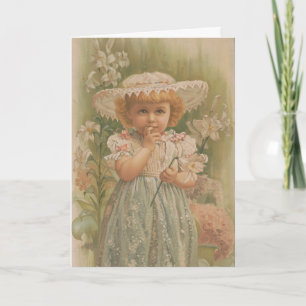 Cartão "Uma Páscoa em Flor" Ilustração Vintage, cerca de 